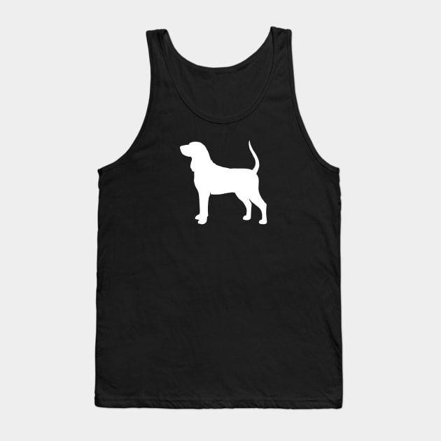 White Coonhound Silhouette Tank Top by Coffee Squirrel